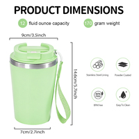 Mug à café personnalisé avec logo, 12 oz / 380 ml, gravure laser extérieure, coque en plastique PP, intérieur en acier inoxydable, compatible lave-vaisselle