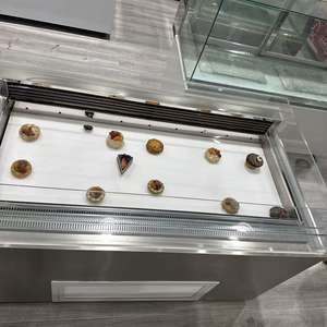 Boulangerie commerciale d'<span class=keywords><strong>occasion</strong></span> Présentoir de réfrigérateur Refroidissement de l'air Refroidisseur de porte en verre en acier inoxydable Étagères réglables pour pâtisseries, desserts et magasins - Product Image 1