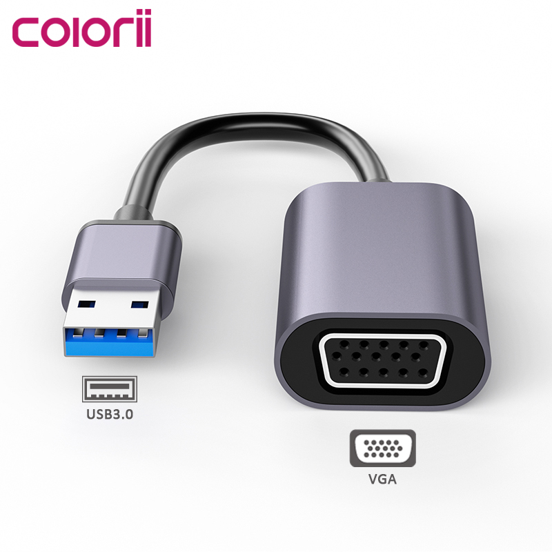 Адаптер USB A-VGA, концентратор USB 3,0 1080P, видеоконцентратор для ноутбуков и ПК