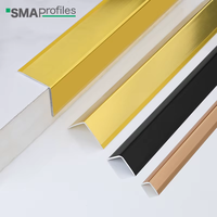 Profilé d'angle en aluminium en forme de L pour carrelage, protection murale, marbre, pierre, sol, marche d'escalier, finition or brossé, noir, or rose