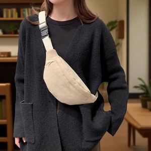 Custom Unisex Zipper Waist Bag Corduroy Belt Crossbody Purse Casual Stylish Portable Travel Daily Use Chest Bum Bag Solid Color - Product Image 5