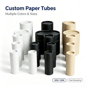 Tube en carton recyclable pour emballage cadeau écologique, choix durable, finition kraft naturelle - Product Image 1