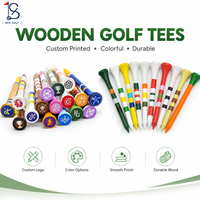 Toptan Özelleştirilmiş 70mm 83mm Çizgili Baskılı Bambu Golf Teeleri Çoklu Renk ve Boyutlarda Golf Teeleri