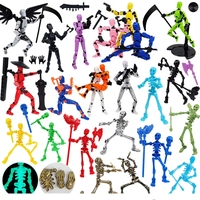 Figur Aksi Robot Multi Joint Lucky 13, Blok Bangunan, Gaya Kartun, Bahan PLA, Mainan Cetak 3D untuk Hiburan
