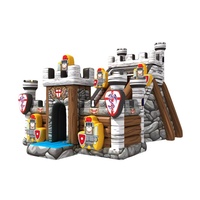 Château gonflable commercial de haute qualité sur le thème des pirates, trampoline, obstacle, château et toboggan combinés pour parc d'attractions