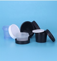 Ensemble de pots en plastique PP noir mat de 50 ml/100 ml/200 ml avec couvercle à vis, logo personnalisé, emballage cosmétique, crème glacée, soin de la peau, nettoyant pour le visage