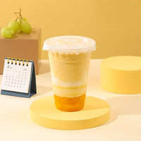 PP 95mm 16oz 500ml grossiste logo personnalisé tasse en plastique jetable pour boba thé tasse en plastique 16oz