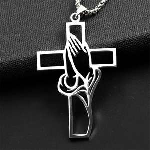Venta caliente colgante de collar de acero inoxidable para hombres, un regalo para la <span class=keywords><strong>fe</strong></span> de los hombres rezando NS800847 - Product Image 6