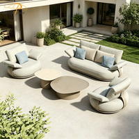 Juego de Sofás de Exterior de Lujo Estilo Nórdico, Muebles de Jardín de Aluminio para Villa, Hotel, Balcón, Resort, Patio