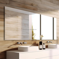 Miroir mural rectangulaire moderne sans cadre de 4 mm, 5 mm, 6 mm avec étagère pour la décoration de la maison