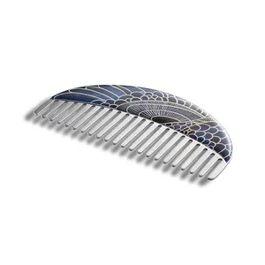 Wholesale Factory Price Top Quality Simple Design Custom Logo Sublimation Silver Metal Comb