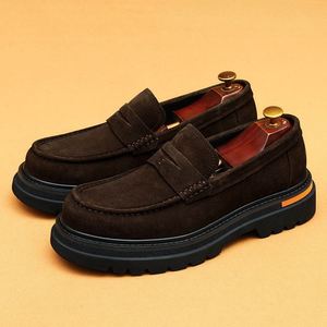 Chaussures Oxford décontractées pour homme, bout pointu, en daim noir, à lacets, respirantes, légères, semelle en caoutchouc - Product Image 4