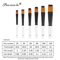 Juego de 6 uds de pinceles de pintura profesional Filbert, puntas de nailon sintético, pincel de artista blanco para pintura acrílica al óleo, acuarela, Gouache