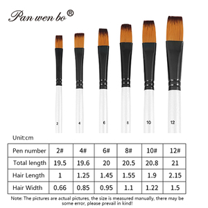Juego de 6 uds de pinceles de pintura profesional Filbert, puntas de nailon sintético, pincel de artista blanco para pintura acrílica al óleo, acuarela, Gouache - Product Image 5