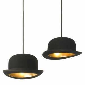 <span class=keywords><strong>Lustre</strong></span> suspendu LED moderne au design unique, style américain, en aluminium <span class=keywords><strong>noir</strong></span> mat, avec abat-jour en forme de <span class=keywords><strong>chapeau</strong></span>, pour la maison et les bars (vente en gros) - Product Image 1
