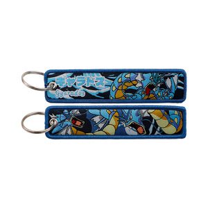 100 estilo Stock Pokemoned Anime bordado clave etiqueta Jet bordado tela tejido cordón llavero para llavero de moda - Product Image 5