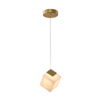Lampadario Moderno a LED in Marmo Naturale di Alta Qualità, Lampada a Sospensione Quadrata Dorata per Camera da Letto e Negozio di Abbigliamento