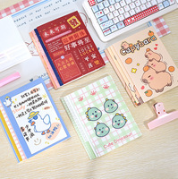 Cuaderno de Papel con Tapa Dura A5, Diseño de Dibujos Animados, Encuadernación Cosida, Cuaderno Económico, Creativo, Kawaii, con Páginas Rayadas para Estudiantes de Primaria