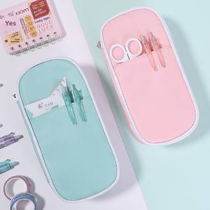 Estuche para lápices de cuero multifuncional con logotipo personalizado, estuche estacionario para Escuela Juvenil con doble cremallera, estuche para lápices de regalo de temporada OEM - Product Image 1