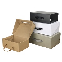 Boîte d'emballage de chaussures en carton kraft pliable, personnalisée par le fabricant, avec logo imprimé