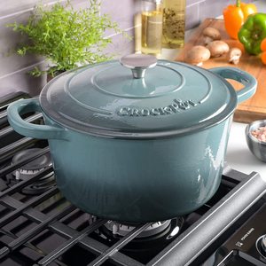 Marmite hollandaise <span class=keywords><strong>en</strong></span> <span class=keywords><strong>fonte</strong></span> émaillée antiadhésive de 6 QT, écologique, pour braiser, griller et cuire le pain, idéale pour les cuisines et restaurants - Product Image 3