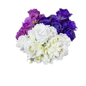 Flores Queyiyi, Rosas Artificiales de Seda, 10 Cabezas, Decoración para Bodas, Colores Primaverales, Hechas a Mano - Product Image 5