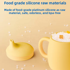 Biberon d'apprentissage pour bébé en silicone souple, sans BPA, anti-fuite, avec poignée anti-chute et paille, pour eau et collations - Product Image 2