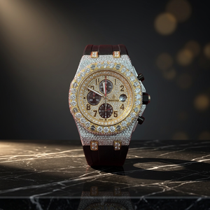 Indian Manufacturer Moissanite <b>Watch</b> Hip Hop Luxury Antique Alloy Stainless Steel 41mm Quartz Mechanical Men Leather Strap - Product Image 2