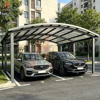 Cochera de Aleación de Aluminio con Techo de Policarbonato, Canaleta de Drenaje, Resistente al Viento, Impermeable, Protección UV, Fácil de Montar, Alta Calidad, para Viviendas