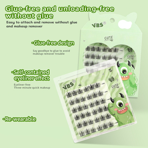 ขนตาปลอมแบบถอดได้ 6 แถว ยี่ห้อ OEM ODM Little Monster ผลิตจากเส้นใยสังเคราะห์ ไม่ผสมกาว ช่วยเพิ่มความโดดเด่นให้ดวงตาอย่างเป็นธรรมชาติ - Product Image 1