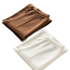 Nouveau <span class=keywords><strong>pantalon</strong></span> ample mi-long en pur cachemire tendance automne-hiver pour <span class=keywords><strong>femme</strong></span>, taille haute, décontracté, en <span class=keywords><strong>velours</strong></span> fluide, longueur ras du sol, tricoté - Product Image 5