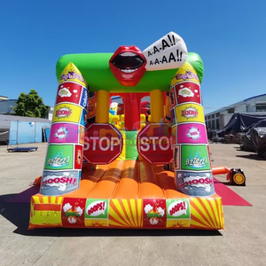 Circuito de Obstáculos Inflable de Grado Comercial, Casa de Brinco para Niños con Tobogán, Material de PVC, Capacidad de 1000 kg, Portátil, para Fiestas al Aire Libre - Product Image 3