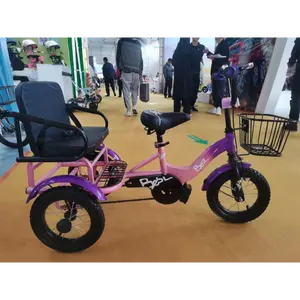 Bicicletas de tráfico de 12-20 pulgadas, triciclo para adultos con ruedas, triciclo para niños con cesta de la compra