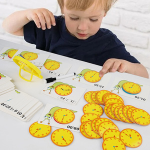 Cpc CE EN71 Montessori đồng hồ bằng gỗ học tập đồ chơi cho trẻ mới biết đi mùa tháng ngày trong tuần Thời gian nói giáo dục vui vẻ - Product Image 3