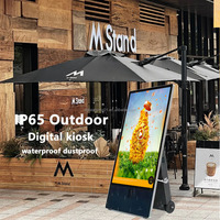 Pantalla Digital Portátil para Exteriores de 43 Pulgadas, 1500 Nits, con Batería, IP65 Impermeable, para Publicidad en Eventos y Centros Comerciales