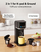 Machine à café automatique programmable 24 heures, à portion individuelle, avec rappel de nettoyage automatique, cafetière électrique intelligente à filtre 16