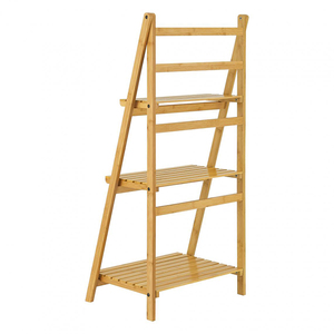 Nouveau design personnalisé à 3 niveaux <span class=keywords><strong>pliable</strong></span> cuisine salle de bain échelle en <span class=keywords><strong>bambou</strong></span> étagère de rangement - Product Image 4