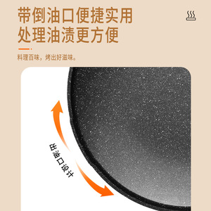 Outdoor Cast Aluminum Barbecue Pan 33cm Large Capacity Multi-Use Grilling Frying Cooking For Picnic Camping - Product Image 3