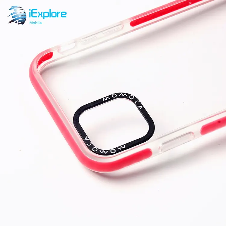 iExplore double color 1.5mm TPU + Acrylic + TPE phone case with custom logo camera ring for iPhone 14 pro max Samsung S22 ultra