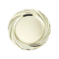 Assiette à riz en acier inoxydable durable moderne avec bord rond en or rose, vaisselle et assiettes multi-usages