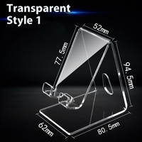 Support de téléphone créatif en acrylique double carré style INS, présentoir de comptoir en plastique transparent épaissi pour téléphones et pots