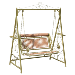Fauteuil à bascule d'extérieur moderne avec coussin imperméable pour usage hôtelier, structure en métal, siège pour 3 personnes, Vietnam - Product Image 1
