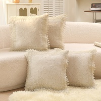 Housse de coussin carrée en polyester avec broderie géométrique en dentelle pour salon, bureau, voiture, livraison directe