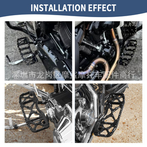 Reposapiés Anchos Antideslizantes con Púas Negras y Clavos Dorados para Motocicleta Harley-Davidson Softail Traveler, Accesorios para Motocicleta - Product Image 5