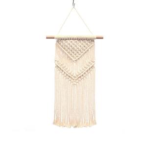 Bohemian Vintage-Glam Cuerda de algodón delicada hecha a mano Tapiz blanco colgante de pared personalizado para Chic-Destacado decorativo antiguo - Product Image 5