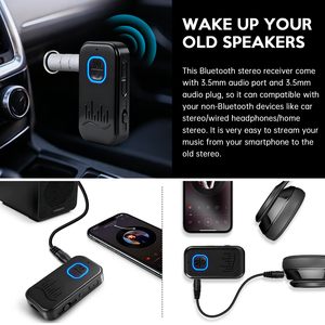Transmisor y Receptor Bluetooth para TV, Adaptador de Audio Inalámbrico Auxiliar de 3.5 mm con Baterí<span class=keywords><strong>a</strong></span> de Larga Duración para TV, Altavoz de Coche, <span class=keywords><strong>PC</strong></span> - Product Image 4