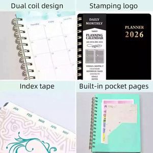 2026 A5 Spiral Calendar <b>Book</b> PP Customizable Plan Notebook This Year's Notebooks for School Office - Product Image 4