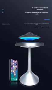 ลำโพงเพลงไร้สาย UFO รุ่นใหม่ ไฟ LED เสียงสเตอริโอแบบไม่สูญเสียคุณภาพ วูฟเฟอร์ หมุนได้ 360 องศา ลอยได้ด้วยแม่เหล็ก ใช้พลังงานจากแบตเตอรี่ - Product Image 6