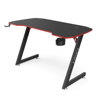 Table de jeu en métal noir RGB pour gamer, modèle Z-Shape KZ 256, surface en bois, porte-gobelet, prix d'usine, vente chaude Wanquantum