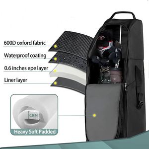 Free Sample BSCI High Quality Heavy Duty 600d Polyester Oxford Golf Travel <b>Bag</b> With <b>Wheels</b> Golf <b>Bags</b> for Men - Product Image 2